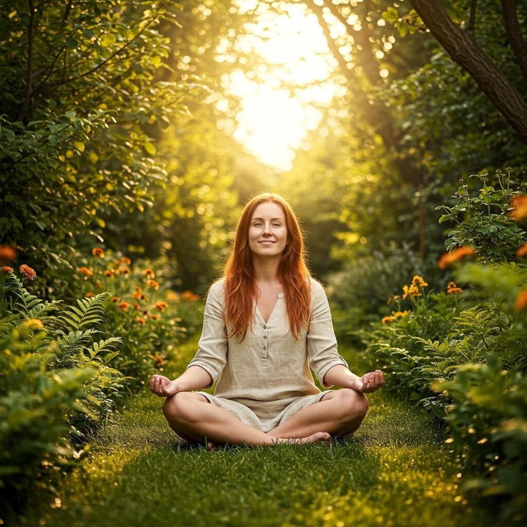 Woman Meditating in Nature