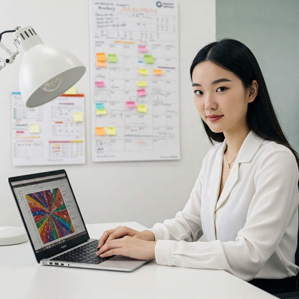 Focus and Productivity: A Woman's Workspace