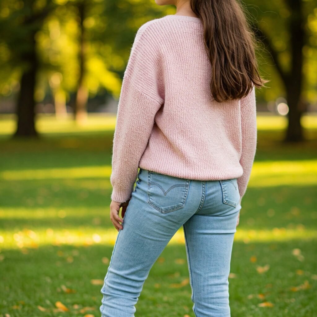 Light Wash Jeans and Sweater
