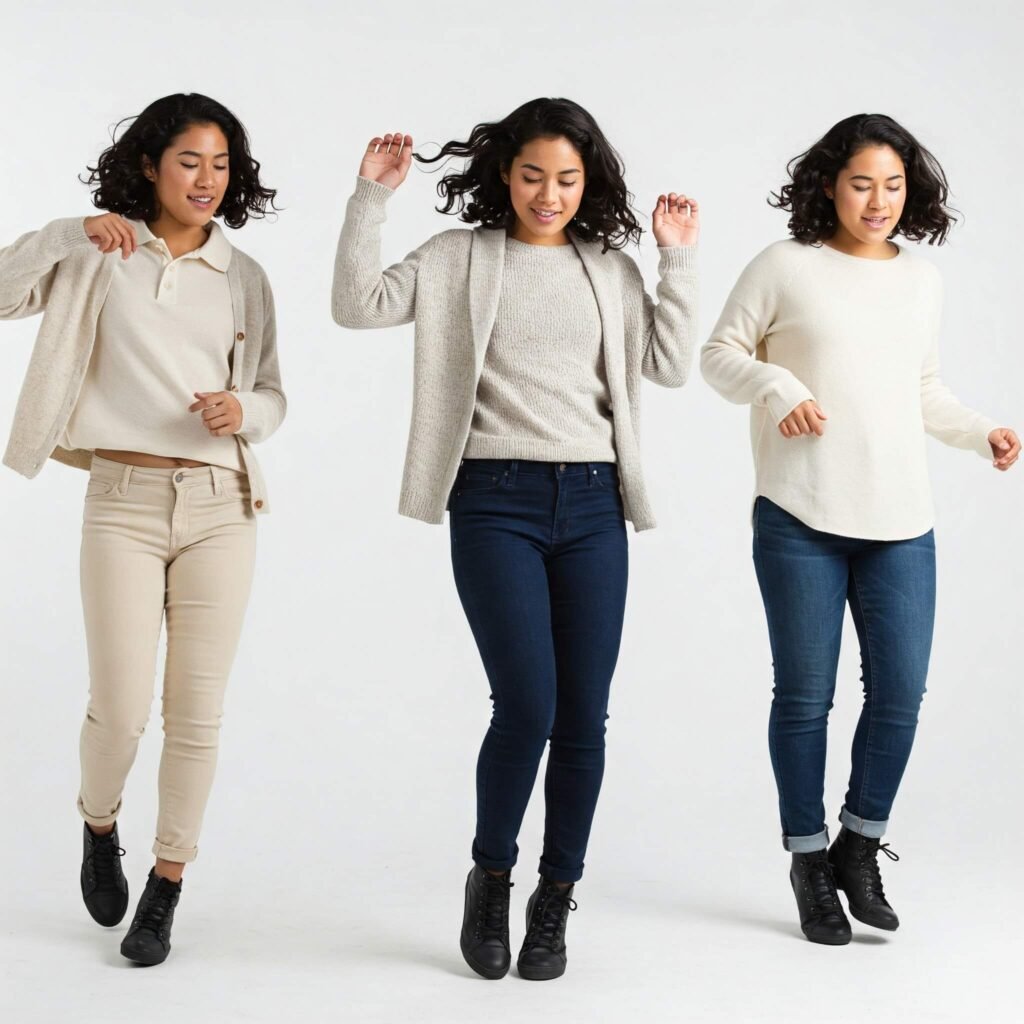 Capsule wardrobe outfits, styled looks