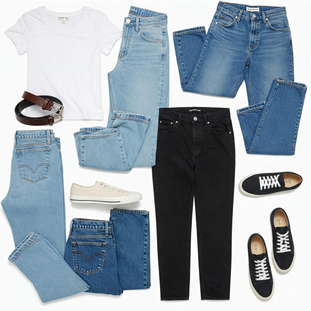 Affordable Jeans Flat Lay