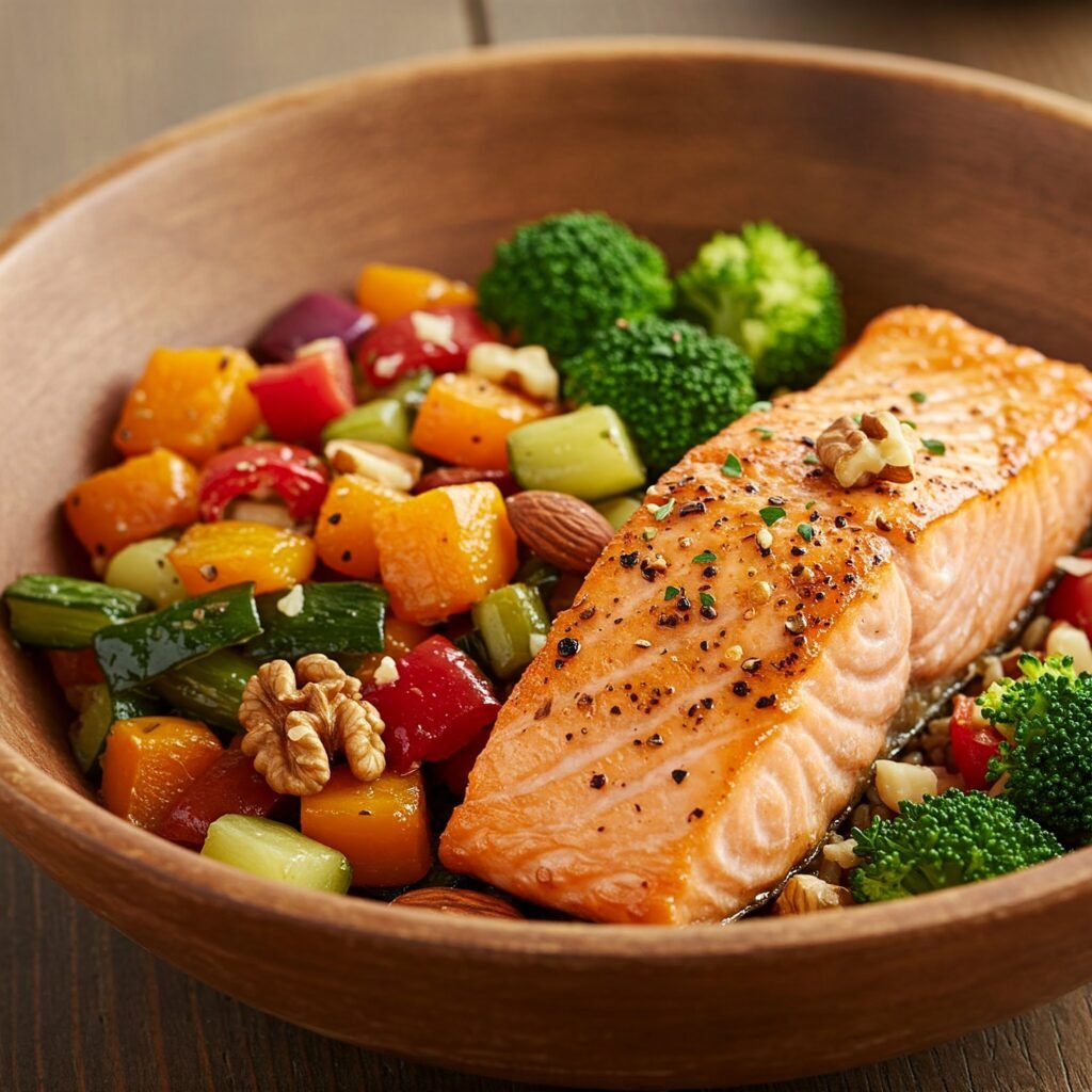 Healthy Salmon and Vegetable Bowl
