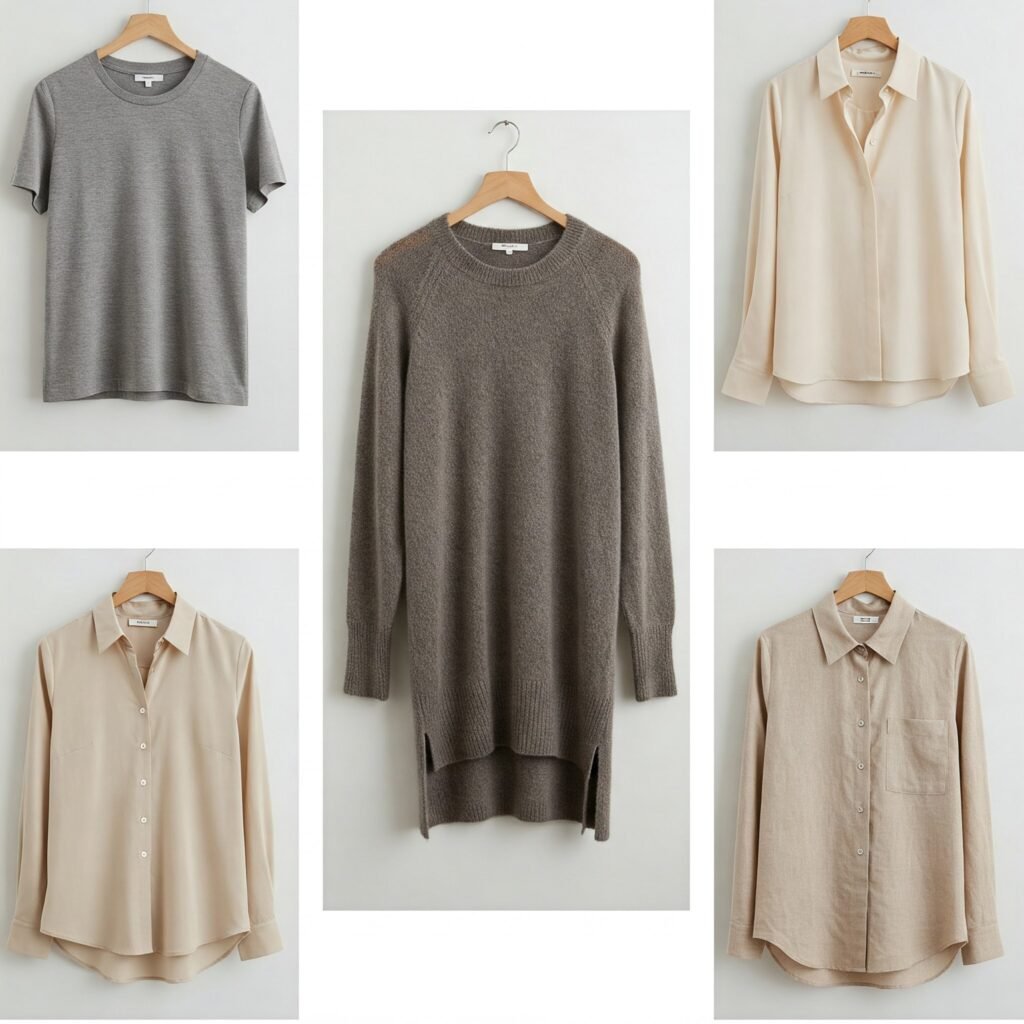 Neutral colored tops